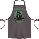 DJ Frankenstein Funny Music Vinyl Halloween Cotton Apron 100% Organic Dark Grey