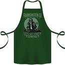 DJ Frankenstein Funny Music Vinyl Halloween Cotton Apron 100% Organic Forest Green