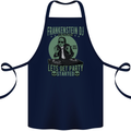 DJ Frankenstein Funny Music Vinyl Halloween Cotton Apron 100% Organic Navy Blue