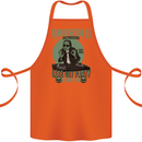 DJ Frankenstein Funny Music Vinyl Halloween Cotton Apron 100% Organic Orange