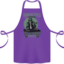 DJ Frankenstein Funny Music Vinyl Halloween Cotton Apron 100% Organic Purple