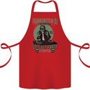 DJ Frankenstein Funny Music Vinyl Halloween Cotton Apron 100% Organic Red