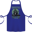 DJ Frankenstein Funny Music Vinyl Halloween Cotton Apron 100% Organic Royal Blue