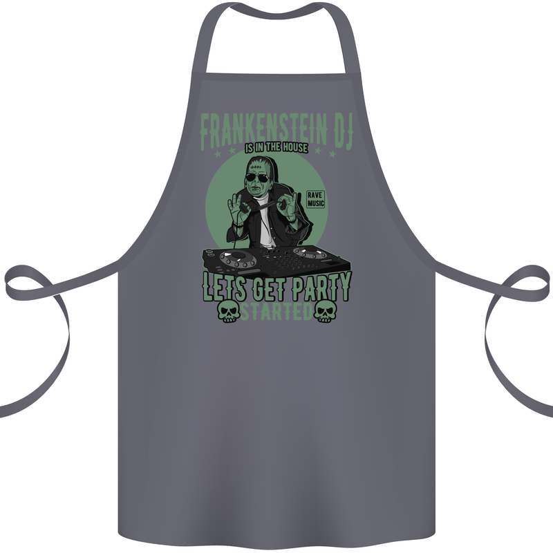 DJ Frankenstein Funny Music Vinyl Halloween Cotton Apron 100% Organic Steel