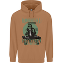 DJ Frankenstein Funny Music Vinyl Halloween Mens 80% Cotton Hoodie Caramel Latte