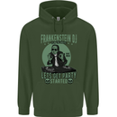 DJ Frankenstein Funny Music Vinyl Halloween Mens 80% Cotton Hoodie Forest Green