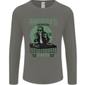 DJ Frankenstein Funny Music Vinyl Halloween Mens Long Sleeve T-Shirt Charcoal