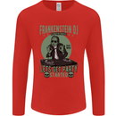 DJ Frankenstein Funny Music Vinyl Halloween Mens Long Sleeve T-Shirt Red