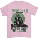 DJ Frankenstein Funny Music Vinyl Halloween Mens T-Shirt Cotton Gildan Light Pink