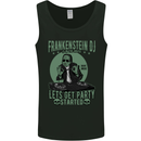 DJ Frankenstein Funny Music Vinyl Halloween Mens Vest Tank Top Black