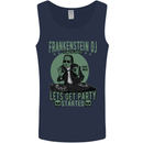 DJ Frankenstein Funny Music Vinyl Halloween Mens Vest Tank Top Navy Blue