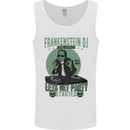 DJ Frankenstein Funny Music Vinyl Halloween Mens Vest Tank Top White