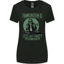 DJ Frankenstein Funny Music Vinyl Halloween Womens Wider Cut T-Shirt Black