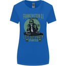 DJ Frankenstein Funny Music Vinyl Halloween Womens Wider Cut T-Shirt Royal Blue