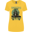 DJ Frankenstein Funny Music Vinyl Halloween Womens Wider Cut T-Shirt Yellow