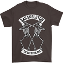 Dab Skeleton the Day of the Dab Dead Mens T-Shirt Cotton Gildan Dark Chocolate