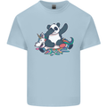 Dabbing Panda Squashing a Unicorn Funny Mens Cotton T-Shirt Tee Top Light Blue