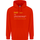 Dad Definition Funny Fathers Day Daddy Mens 80% Cotton Hoodie Bright Red