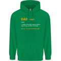 Dad Definition Funny Fathers Day Daddy Mens 80% Cotton Hoodie Irish Green