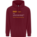 Dad Definition Funny Fathers Day Daddy Mens 80% Cotton Hoodie Maroon