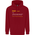 Dad Definition Funny Fathers Day Daddy Mens 80% Cotton Hoodie Red