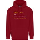 Dad Definition Funny Fathers Day Daddy Mens 80% Cotton Hoodie Red