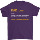 Dad Definition Funny Fathers Day Daddy Mens T-Shirt Cotton Gildan Purple