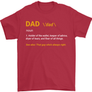 Dad Definition Funny Fathers Day Daddy Mens T-Shirt Cotton Gildan Red
