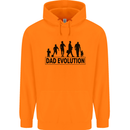 Dad Evolution Fathers Day Mens 80% Cotton Hoodie Orange