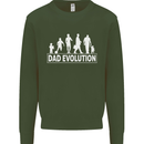 Dad Evolution Fathers Day Mens Sweatshirt Jumper Forest Green