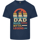Dad Man Myth Legend Funny Fathers Day Mens Cotton T-Shirt Tee Top Navy Blue