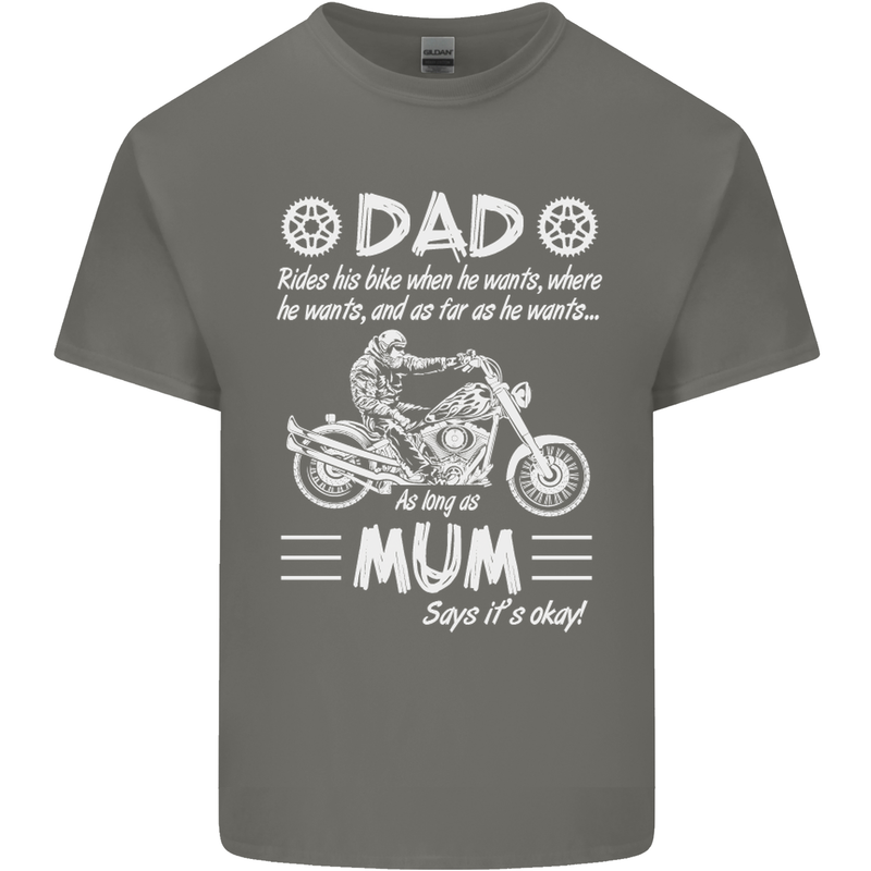 Dad Mum Biker Motorcycle Motorbike Funny Mens Cotton T-Shirt Tee Top Charcoal