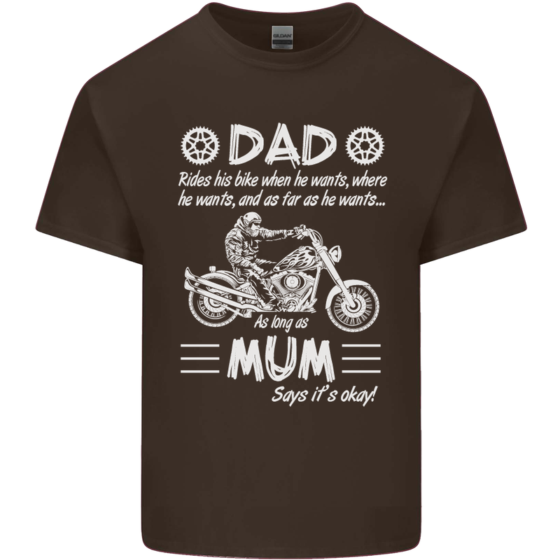 Dad Mum Biker Motorcycle Motorbike Funny Mens Cotton T-Shirt Tee Top Dark Chocolate
