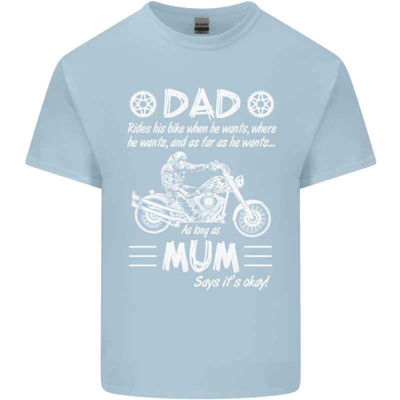 Dad Mum Biker Motorcycle Motorbike Funny Mens Cotton T-Shirt Tee Top Light Blue