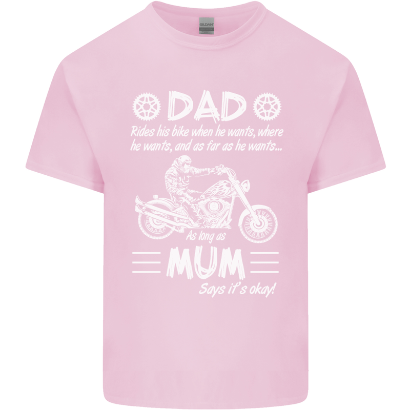 Dad Mum Biker Motorcycle Motorbike Funny Mens Cotton T-Shirt Tee Top Light Pink