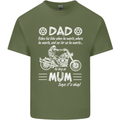 Dad Mum Biker Motorcycle Motorbike Funny Mens Cotton T-Shirt Tee Top Military Green