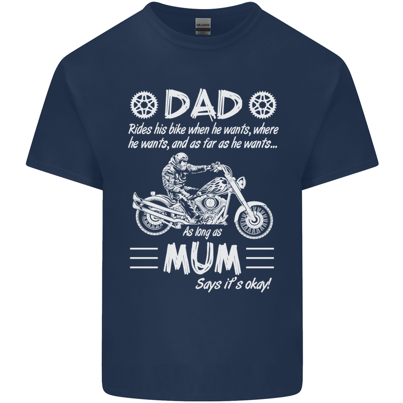 Dad Mum Biker Motorcycle Motorbike Funny Mens Cotton T-Shirt Tee Top Navy Blue