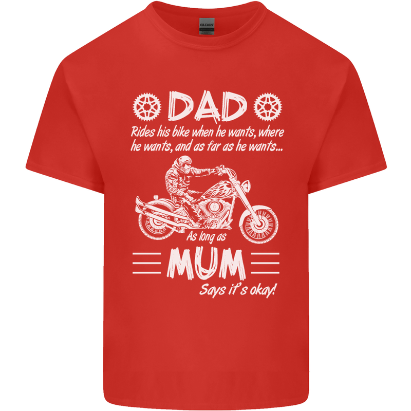 Dad Mum Biker Motorcycle Motorbike Funny Mens Cotton T-Shirt Tee Top Red