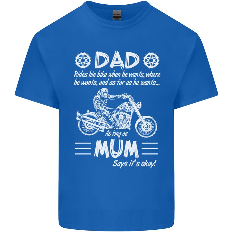 Dad Mum Biker Motorcycle Motorbike Funny Mens Cotton T-Shirt Tee Top Royal Blue