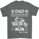 Dad Mum Biker Motorcycle Motorbike Funny Mens T-Shirt Cotton Gildan Charcoal