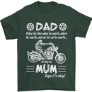 Dad Mum Biker Motorcycle Motorbike Funny Mens T-Shirt Cotton Gildan Forest Green