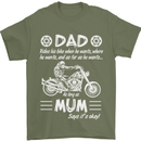 Dad Mum Biker Motorcycle Motorbike Funny Mens T-Shirt Cotton Gildan Military Green