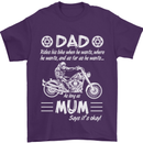 Dad Mum Biker Motorcycle Motorbike Funny Mens T-Shirt Cotton Gildan Purple