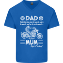 Dad Mum Biker Motorcycle Motorbike Funny Mens V-Neck Cotton T-Shirt Royal Blue