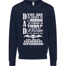 Dad My Favourite Superhero Father's Day Mens Sweatshirt Jumper Navy Blue