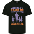 Dad With Three Daughters Funny Fathers Day Mens Cotton T-Shirt Tee Top Black