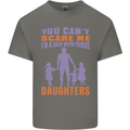 Dad With Three Daughters Funny Fathers Day Mens Cotton T-Shirt Tee Top Charcoal