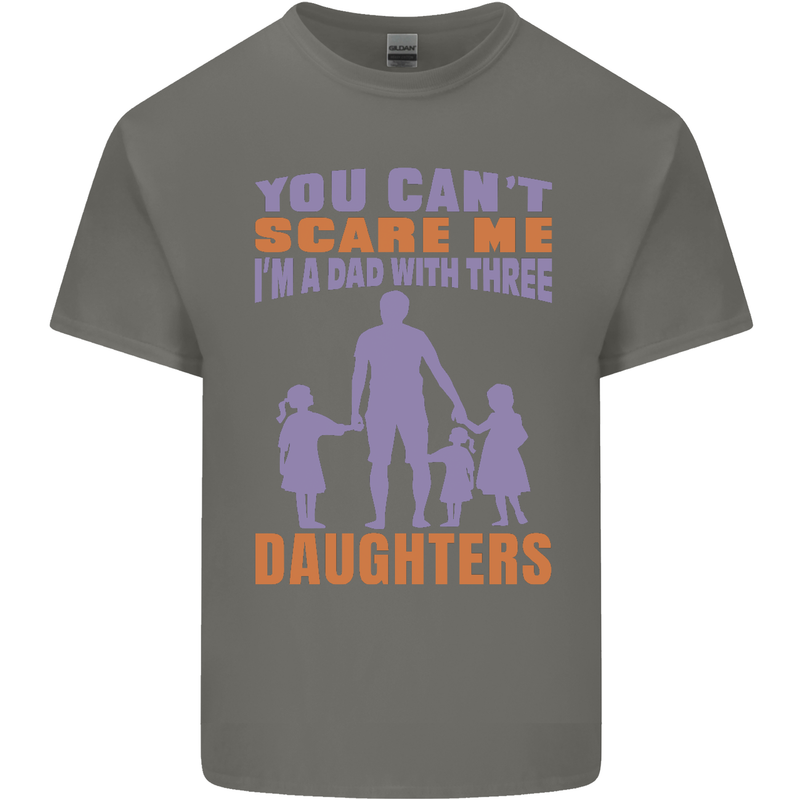 Dad With Three Daughters Funny Fathers Day Mens Cotton T-Shirt Tee Top Charcoal