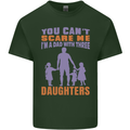 Dad With Three Daughters Funny Fathers Day Mens Cotton T-Shirt Tee Top Forest Green