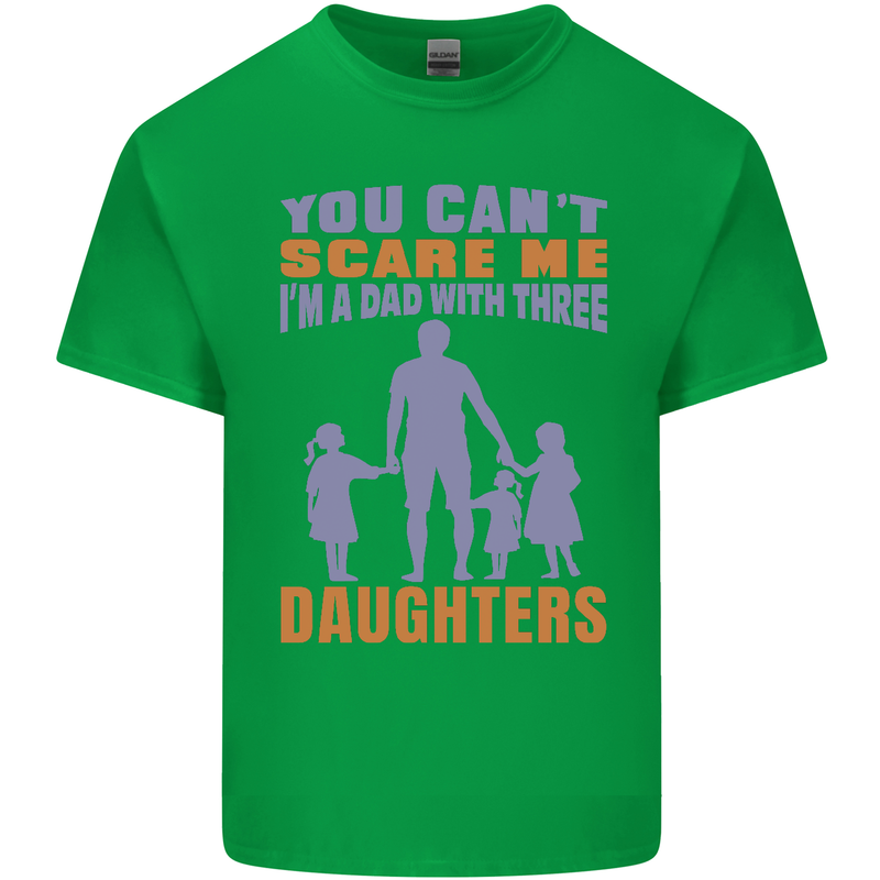 Dad With Three Daughters Funny Fathers Day Mens Cotton T-Shirt Tee Top Irish Green